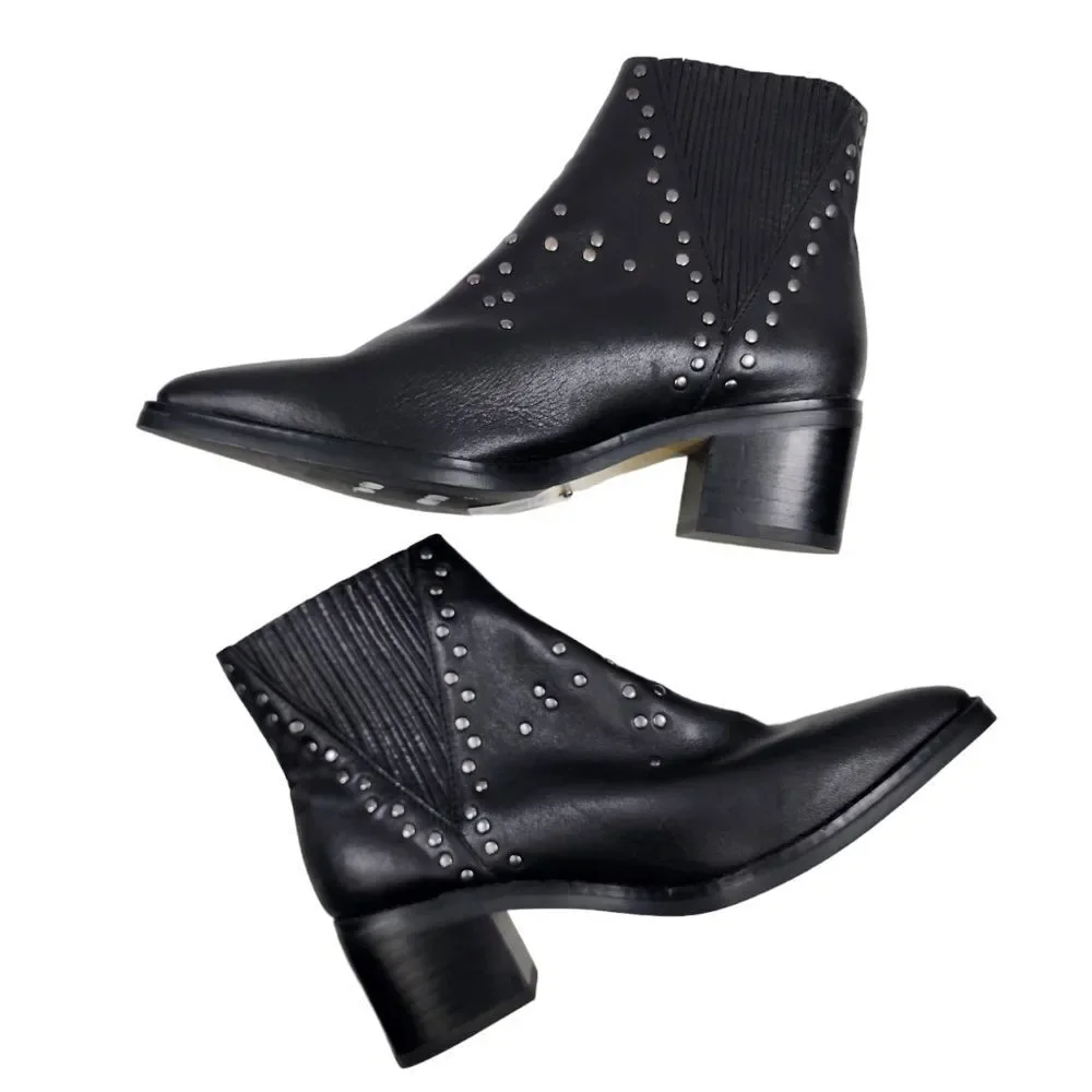TONY BIANCO Womens 6.5 Simbai Western Studded Ankle Boots Booties Nwot Leather